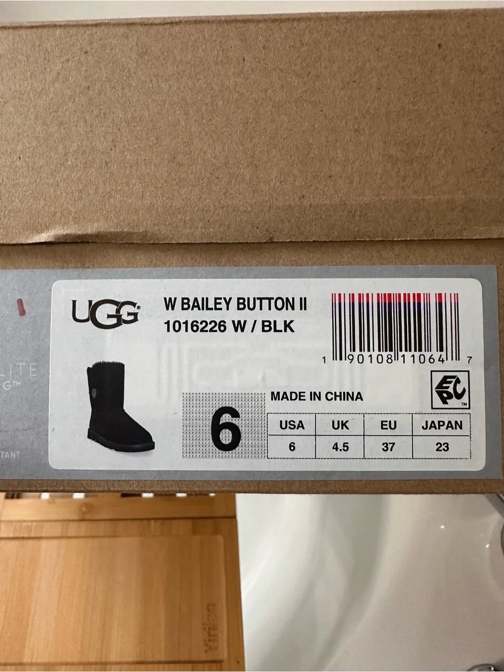 UGG Black Suede Shearling Button Winter Boots - Women's